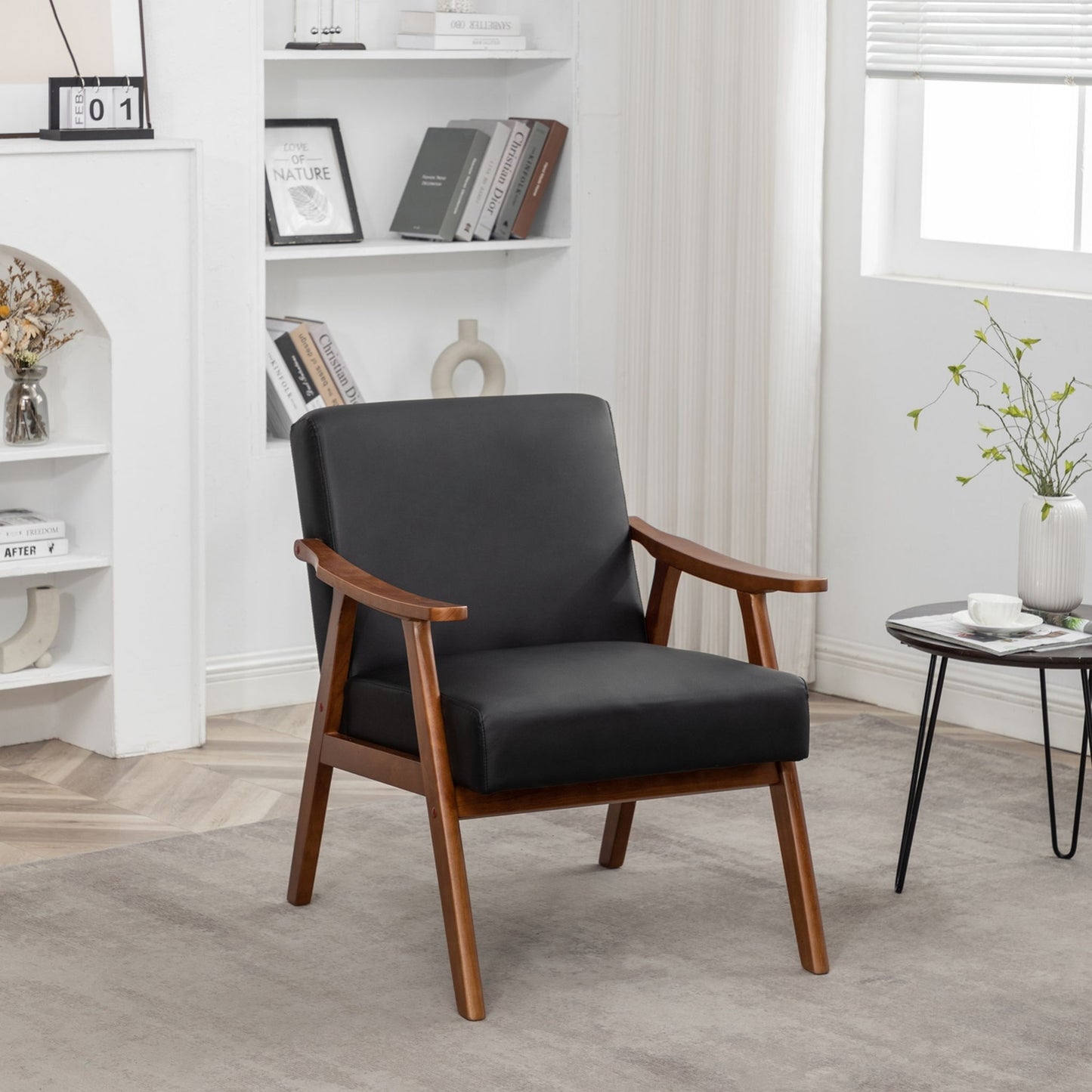 Accent Chair, Classic Mid Century Modern For Extra Seating US Pride