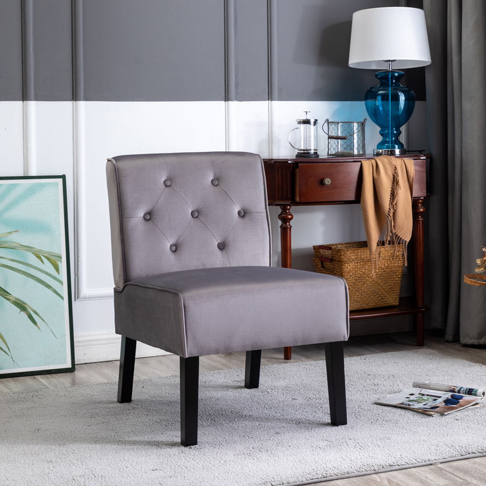Reese - Living Room Armless Button Tufted Pattern Accent Chair (Set of 2) US Pride