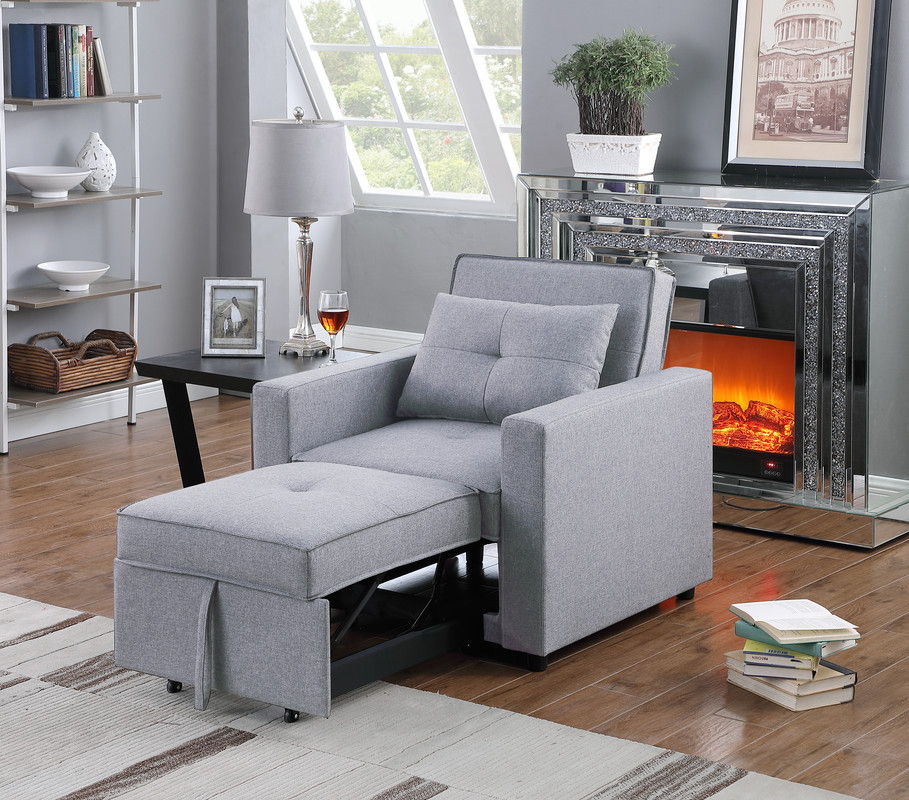 Zoey - Convertible Sleeper Chair With Side Pocket Lilola Home