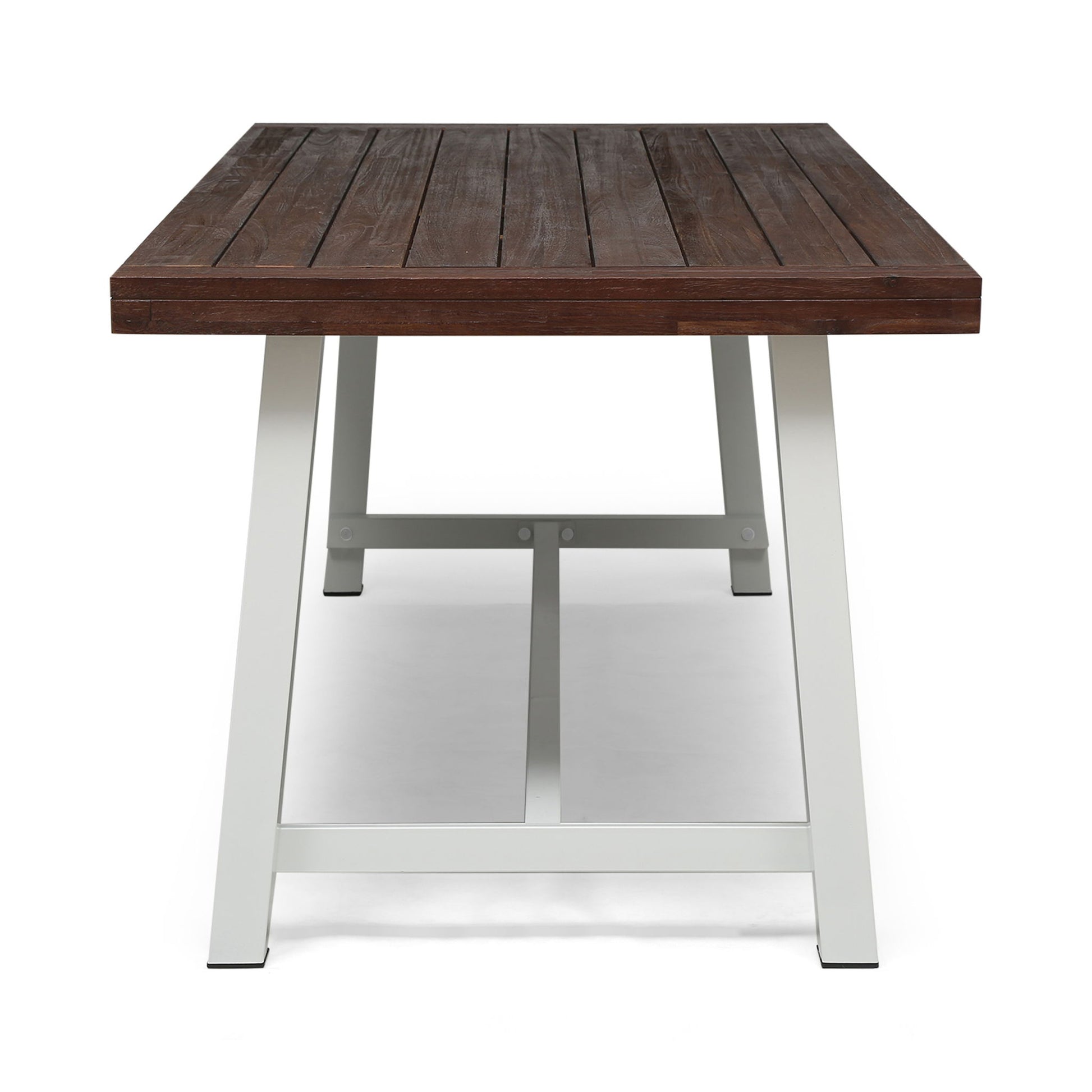 Equilibrium - Outdoor Dining Table With Wooden Frame And Slat Top Noble House