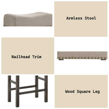 Martha II - Weathered Counter Height Stool (Set of 2) - Gray / Tan Acme
