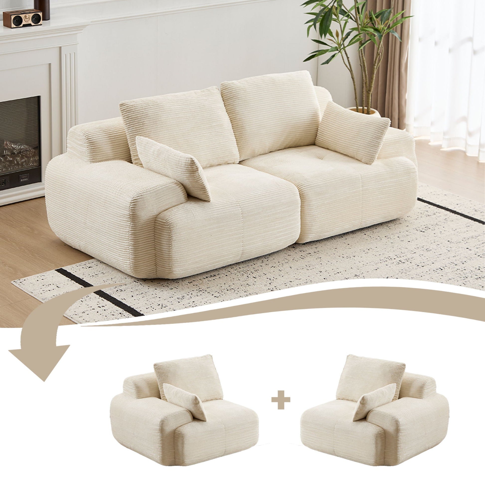 2 Seater Large Sectional Couches For Living Room Home Essentials