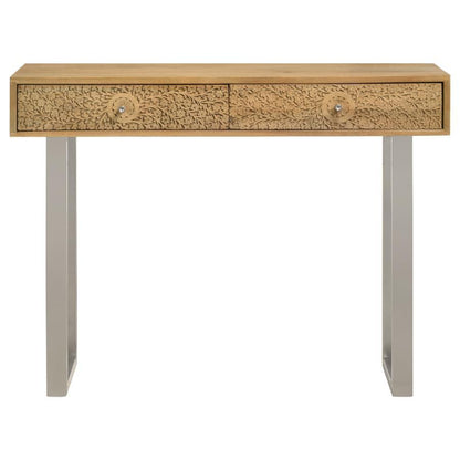 Draco - 2-Drawer Console Table Hand Carved Details - Natural CoasterEveryday