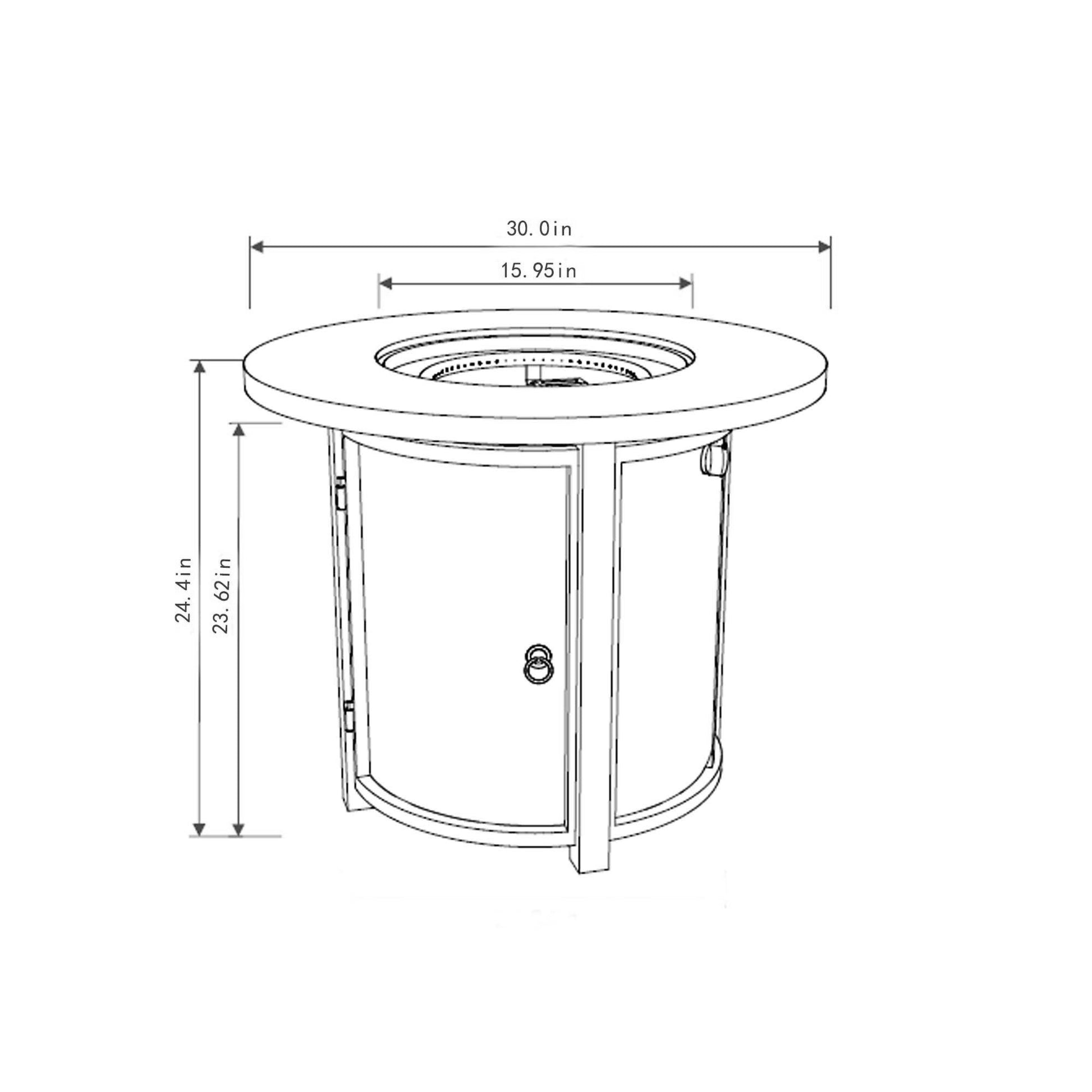 Propane Gas Fire Pit Table, 50000 Btu Round Steel Fire Pit Home Essentials