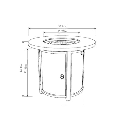 Propane Gas Fire Pit Table, 50000 Btu Round Steel Fire Pit Home Essentials