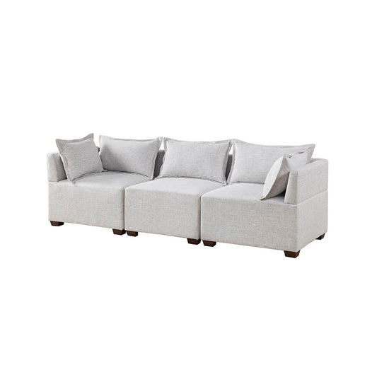Molly - 3-Piece Modular Sofa - Silver Gray INK+IVY