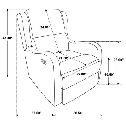 Cortland - Upholstered English Arm Recliner Chair Comfort Enhancing Lounge Chair - Ivory Furniture Max