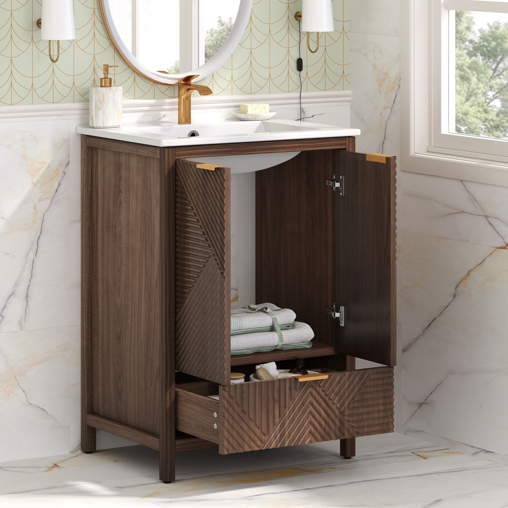 Modern Bathroom Vanity With Sink Combo Noble House