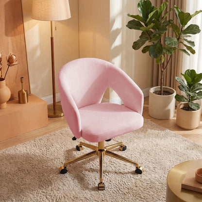 Ty - Office Adjustable Swivel Chair With Lumbar Support - Pink Home Essentials