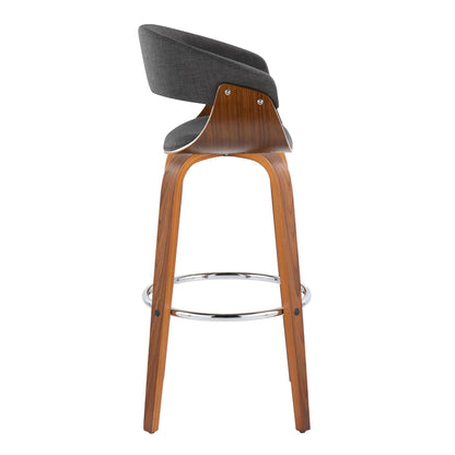 Vintage Mod - Mid Century Modern Fixed Height Barstool With Swivel With Round Footrest (Set of 2) Lumi Source