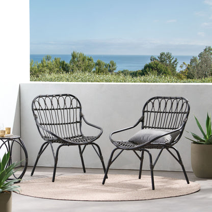 Monsoon - Outdoor Accent Chair With Open Weave Design Noble House