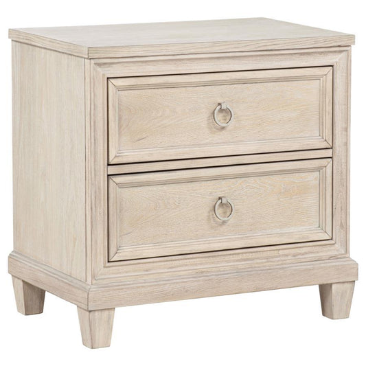 Pembroke - 2-Drawer Nightstand Bedside Table - Washed Oak Coaster Fine Furniture