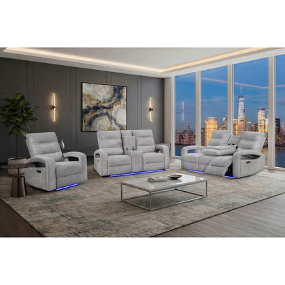 Isolde - Power Recliner, LED Lighting - Gray Global Furniture USA