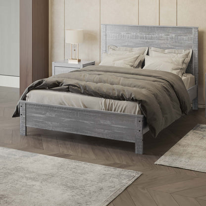 Albany - Bed Frame With Headboard, Heavy Duty Modern Rustic Design Home Essentials