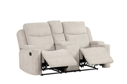Galya - Motion Loveseat With Console - Light Gray Acme