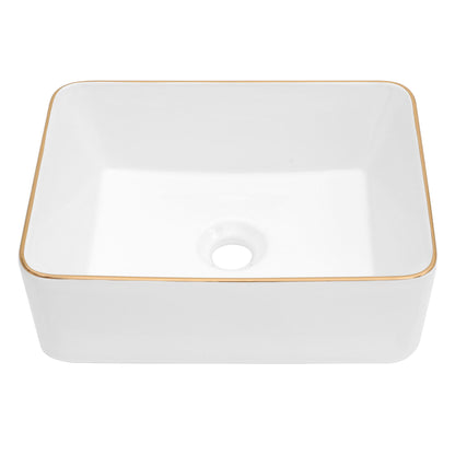 Modern European Style Ceramic Rectangular Vessel Bathroom Sink Daily Nest