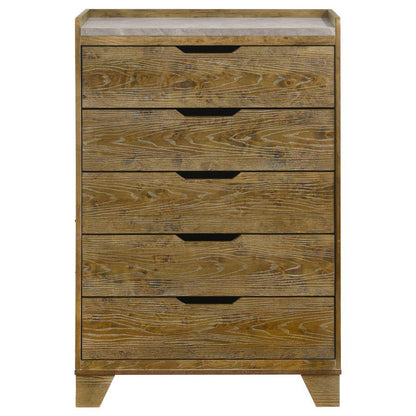 Henderson - 5-Drawer Bedroom Chest Of Drawers - Medium Oak Coaster Fine Furniture
