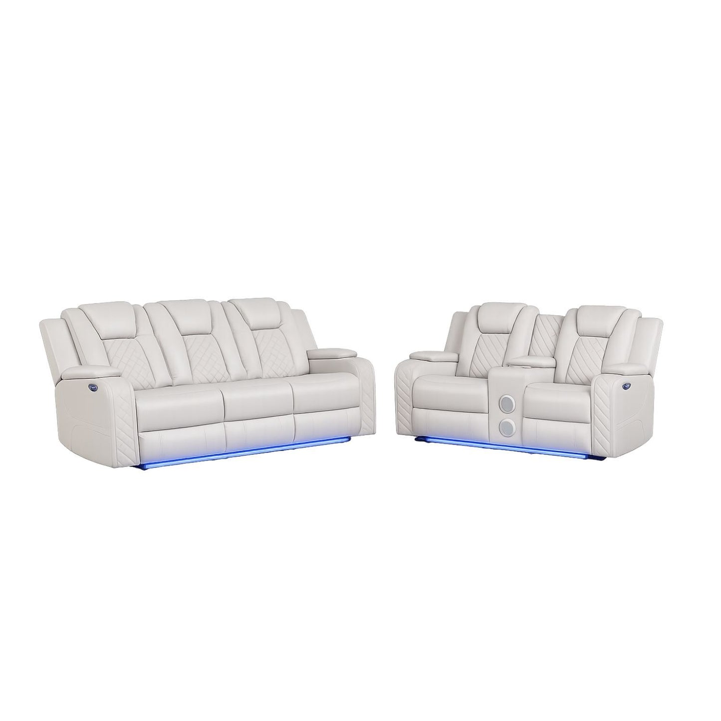 Benz - Power Recliner Set With LED Lighting And USB Charging Matrix Furniture Group