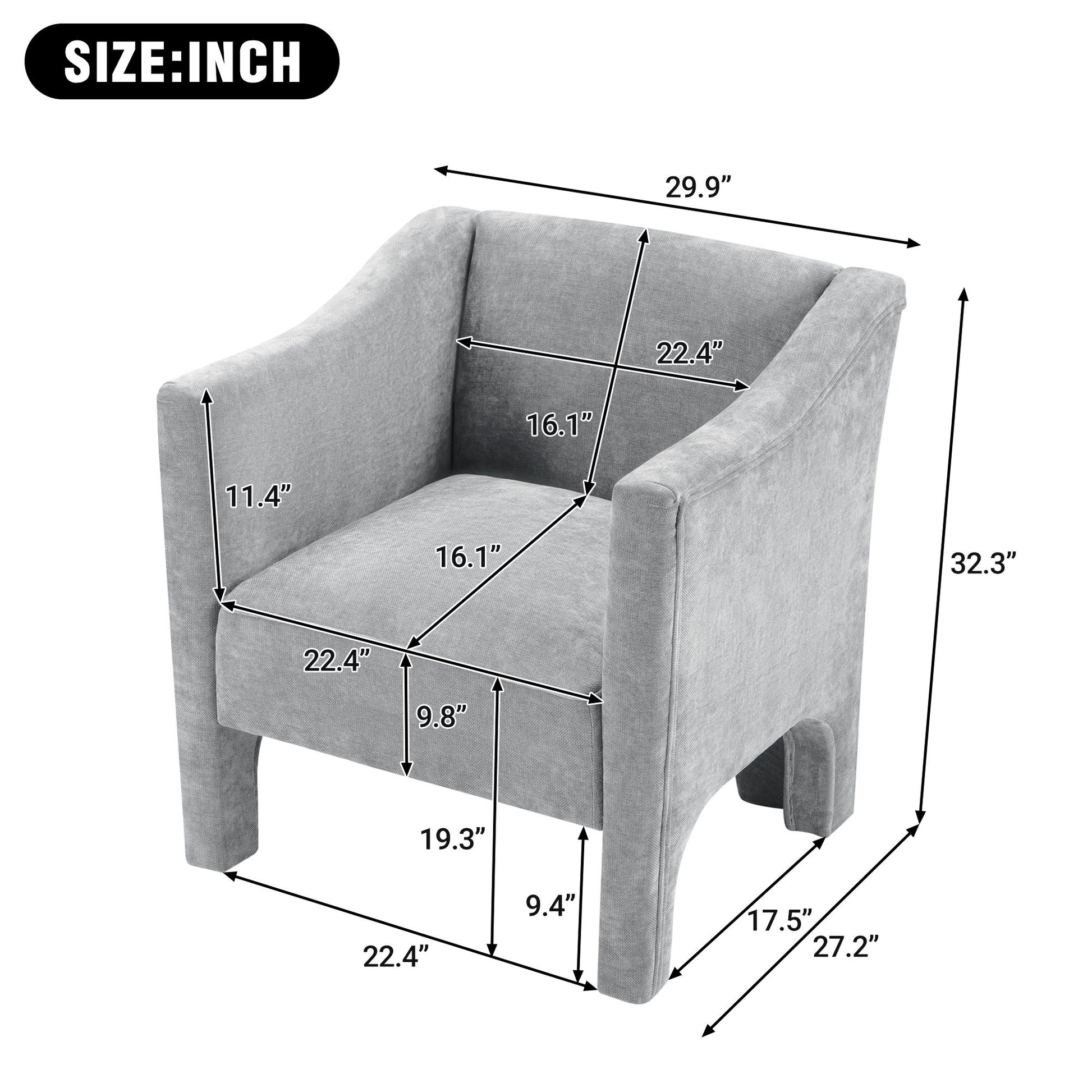 Barrel Accent Chair With Enclosed Arms Noble House