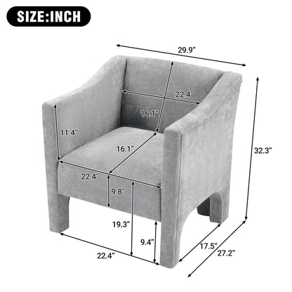 Barrel Accent Chair With Enclosed Arms Noble House