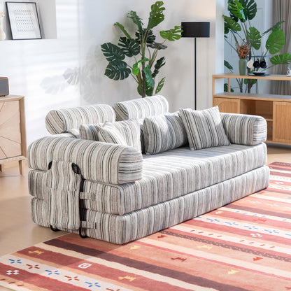 Convertible Sleeper Sofa Bed With High Density Compressed Sponge, Upholstered Couch For Living Room Home Essentials