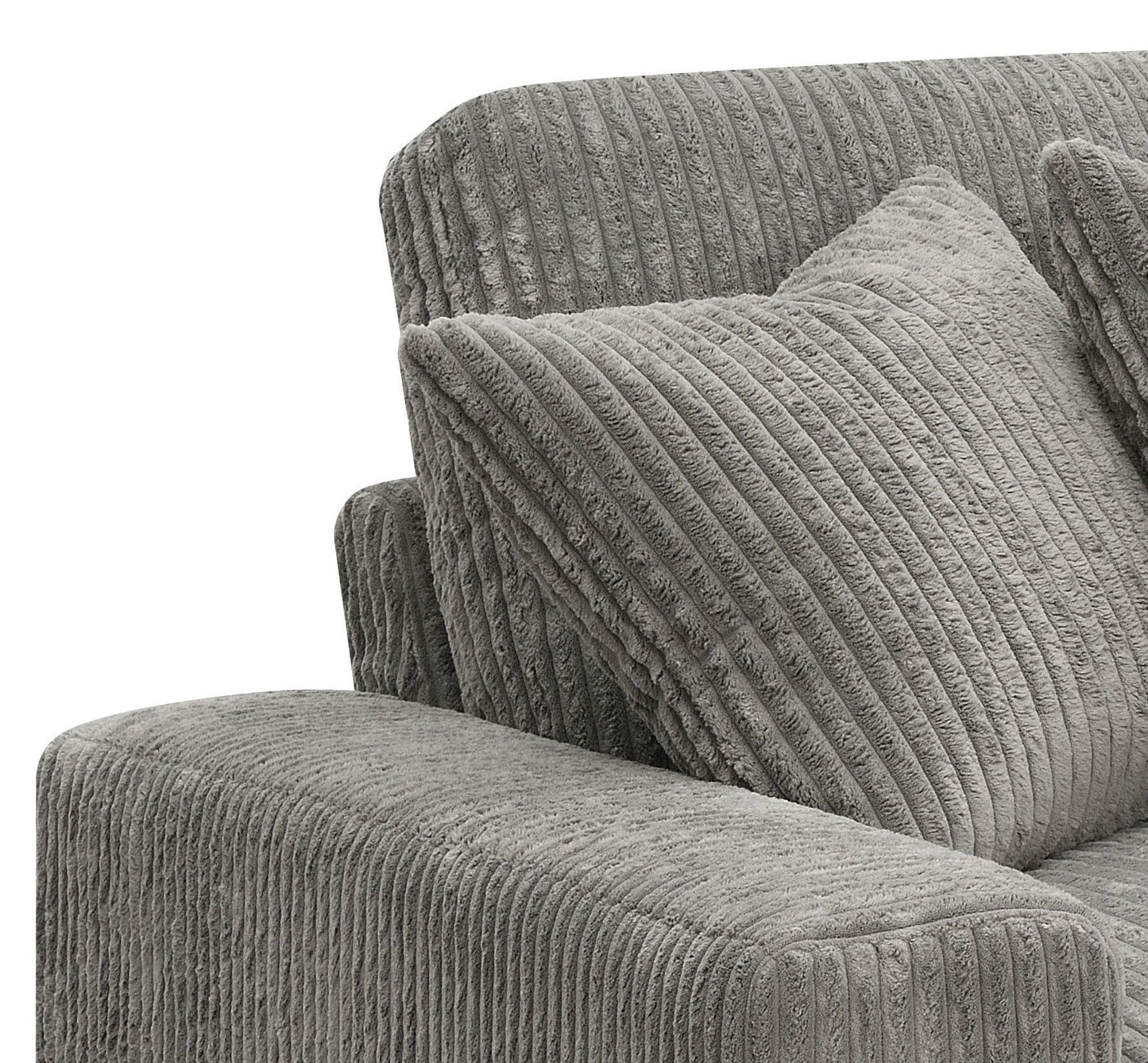 Tavia - Reversible Sectional Sofa With 6 Pillows - Gray Acme