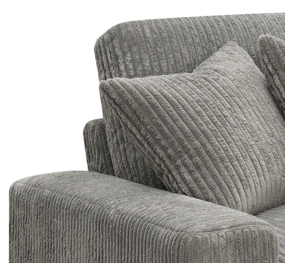 Tavia - Reversible Sectional Sofa With 6 Pillows - Gray Acme