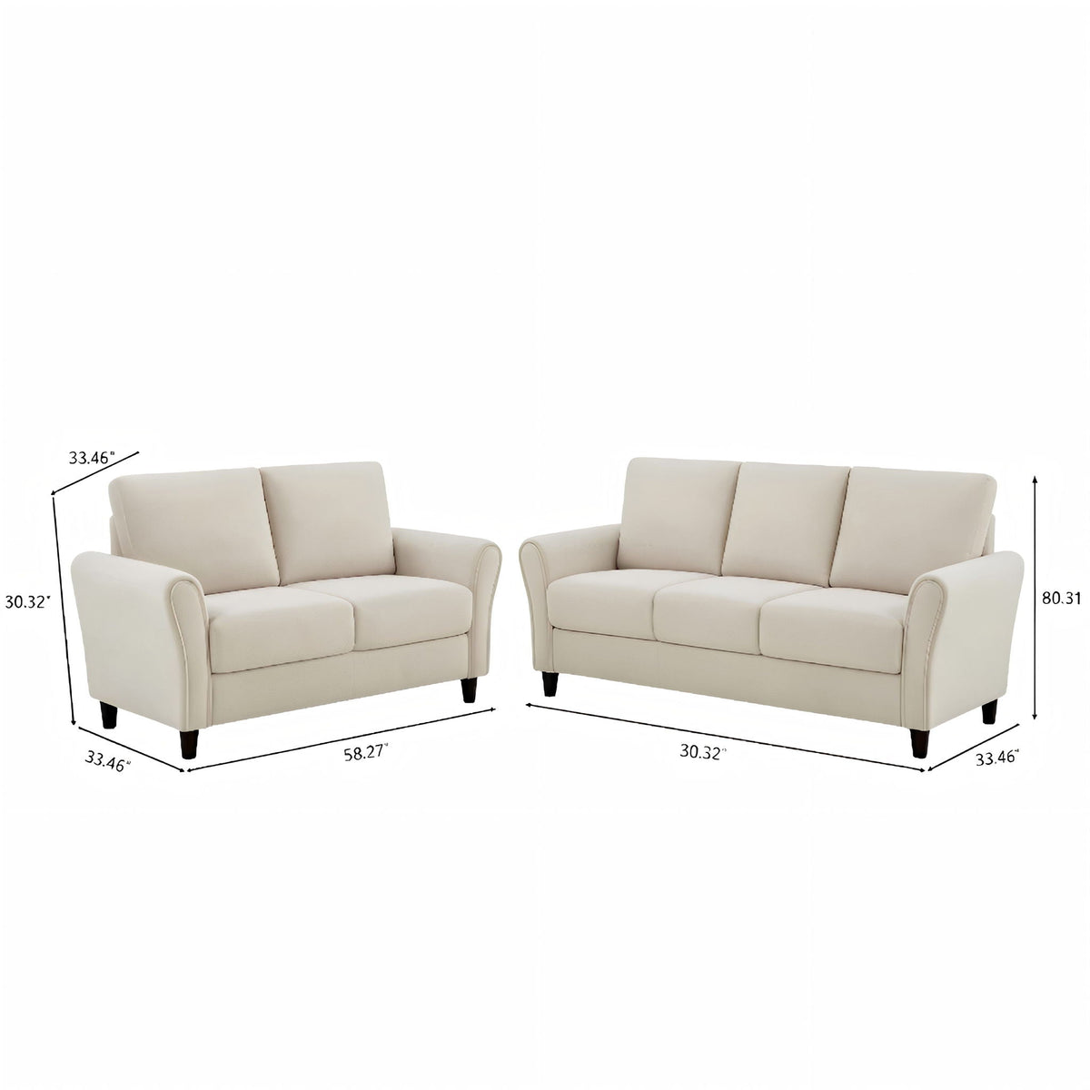 Patricia - 2 Piece Sofa Set US Pride