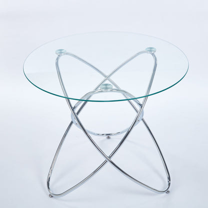 Metal Leg Dining Table With Tempered Glass Top Home Essentials