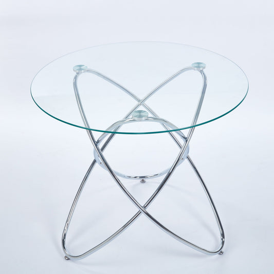 Metal Leg Dining Table With Tempered Glass Top Home Essentials