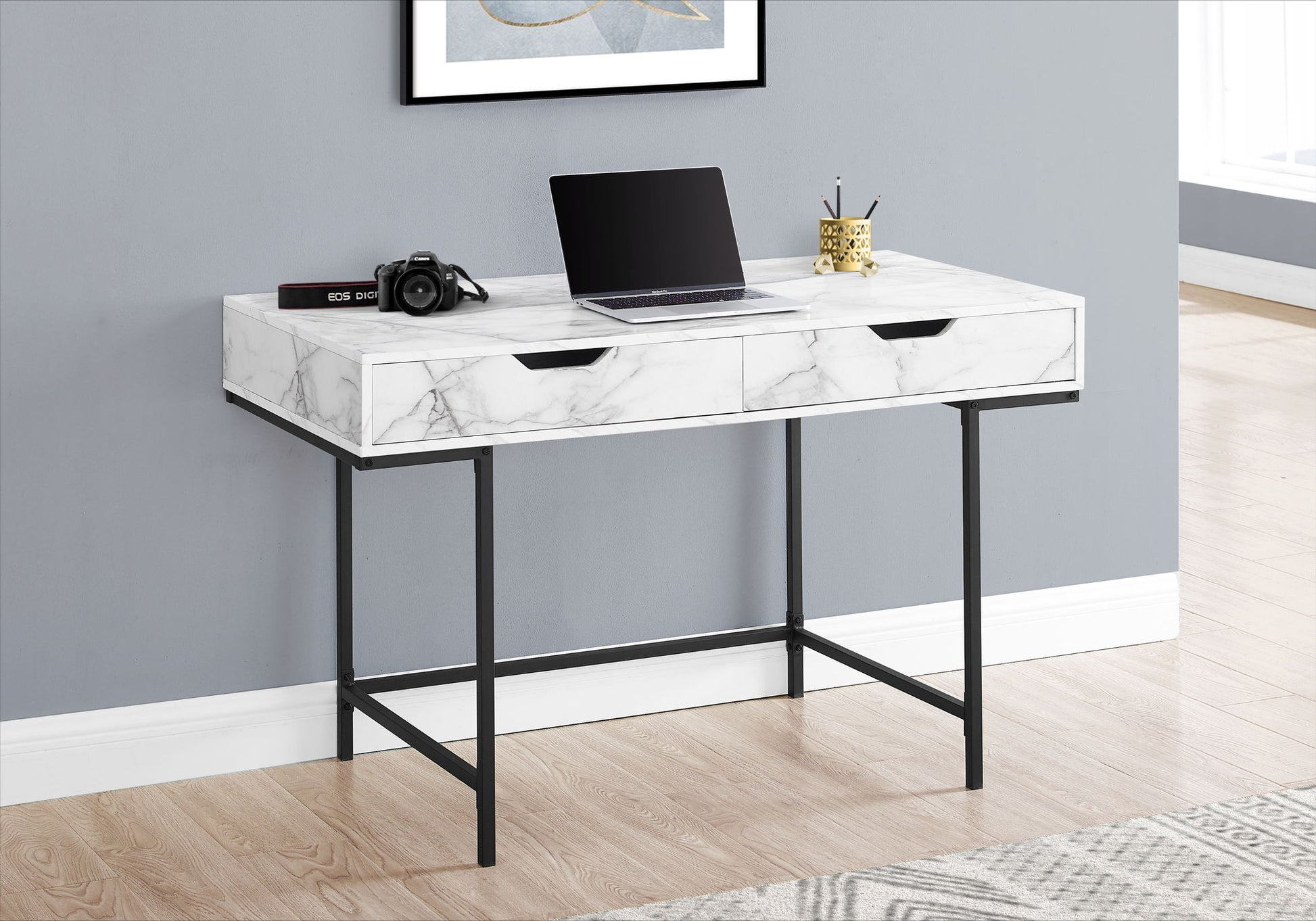 Computer Desk For Home Office, Laptop, Storage Drawers, Contemporary & Modern 8th Street