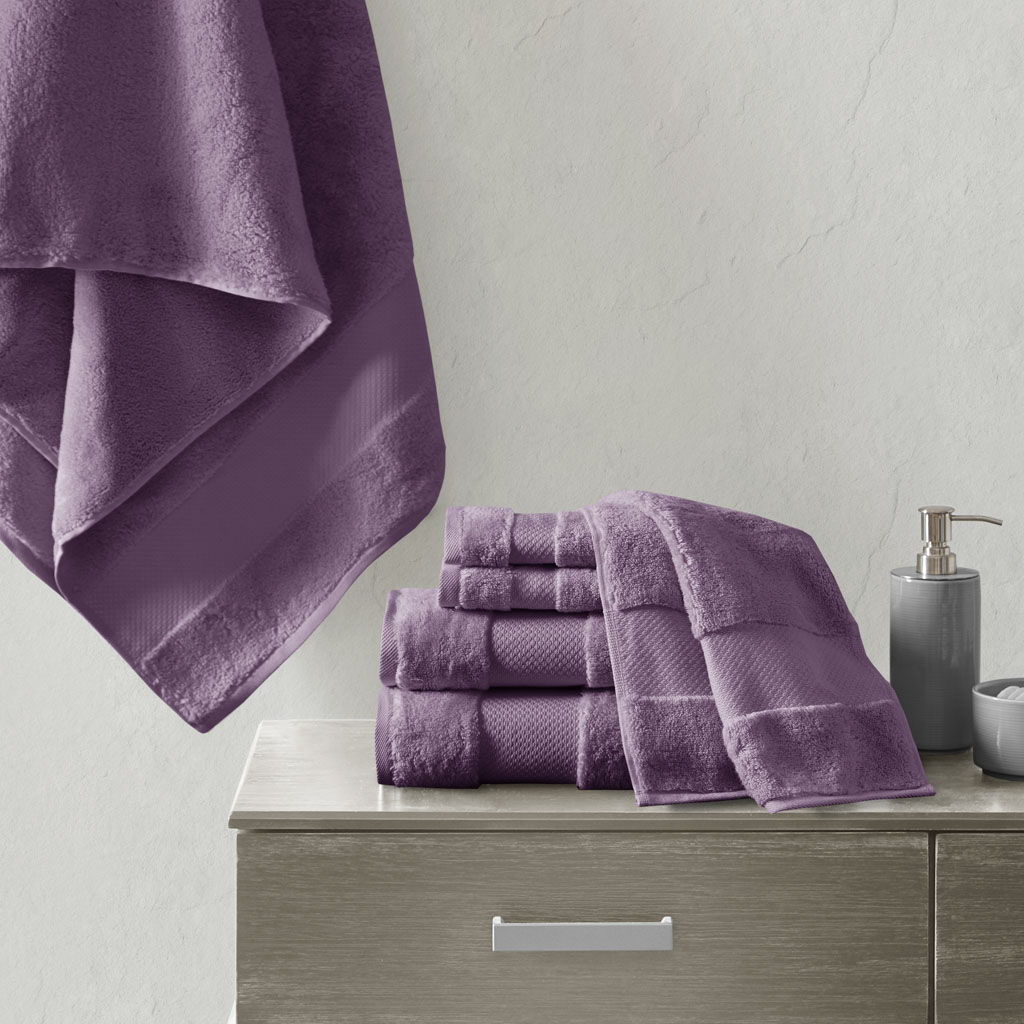 Turkish - 6 Piece Bath Towel Set - Purple