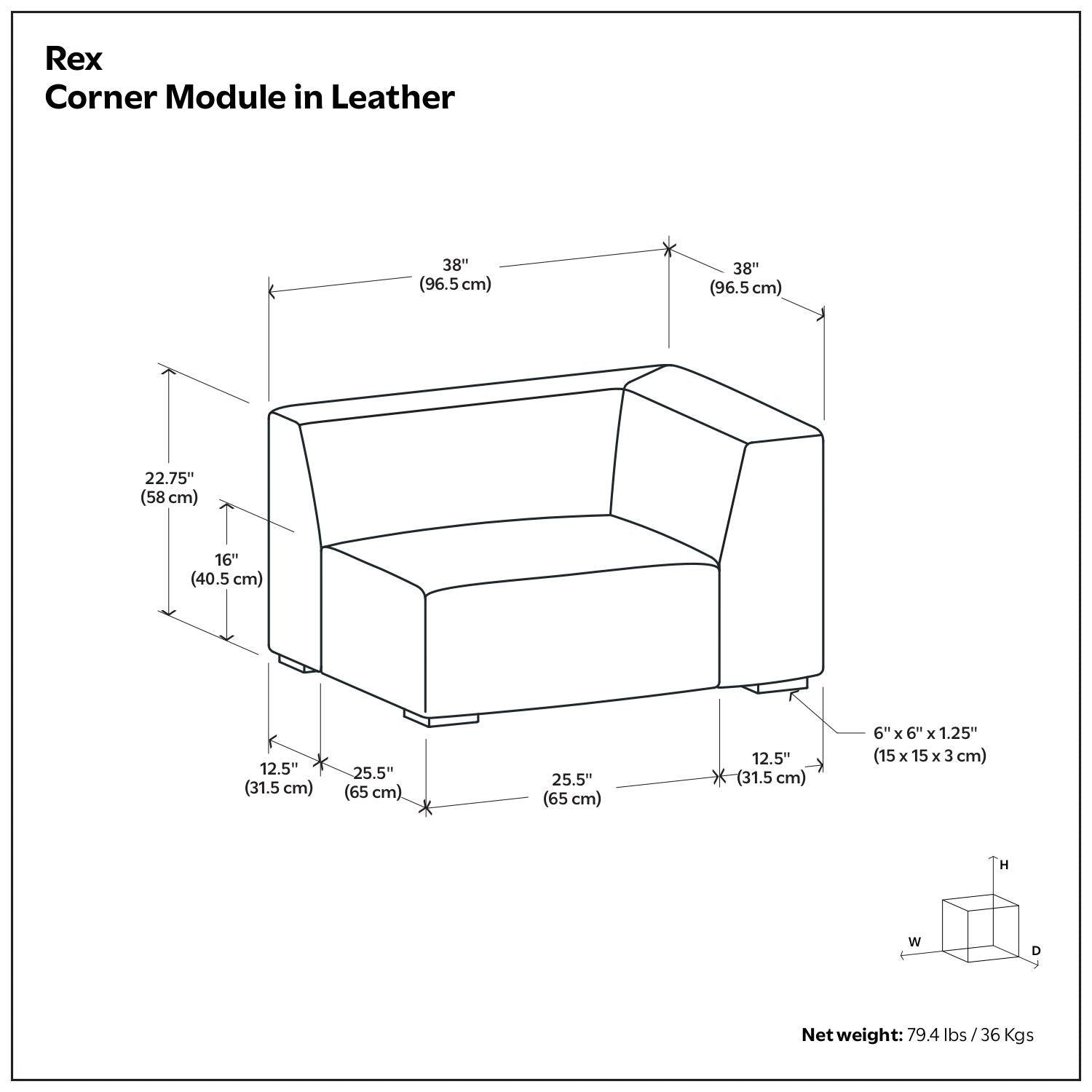 Rex - Corner Sofa Module Simpli-Home