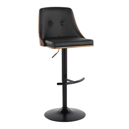 Gianna - Mid Century Modern Adjustable Barstool, Swivel With Rounded T Footrest (Set of 2) Lumi Source