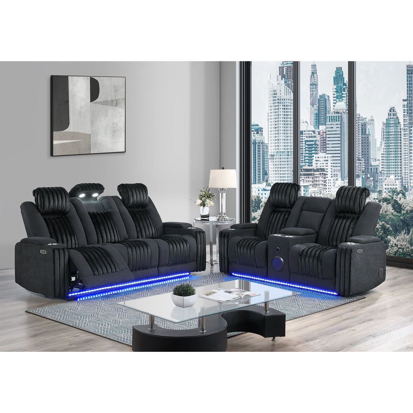 Duran - Power Reclining Set With Power Headrest Global Furniture USA