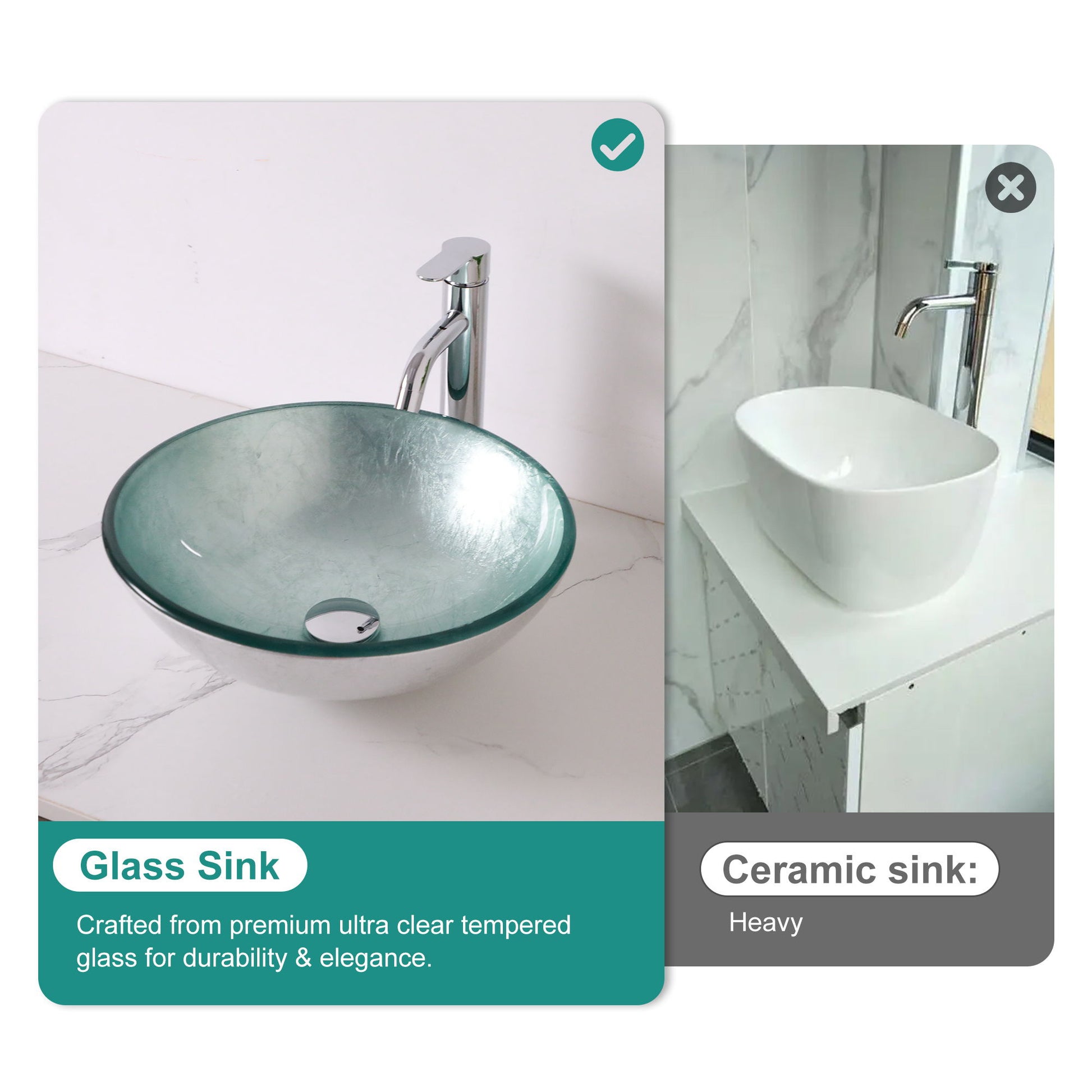 Artistic Tempered Glass Vessel Sink With Pop Up Drain Daily Nest