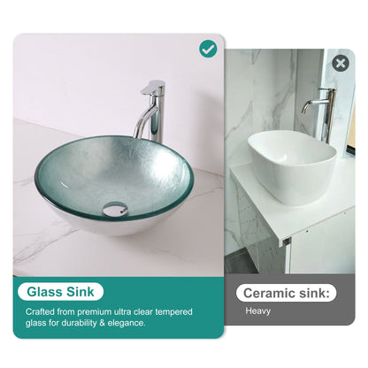 Artistic Tempered Glass Vessel Sink With Pop Up Drain Daily Nest