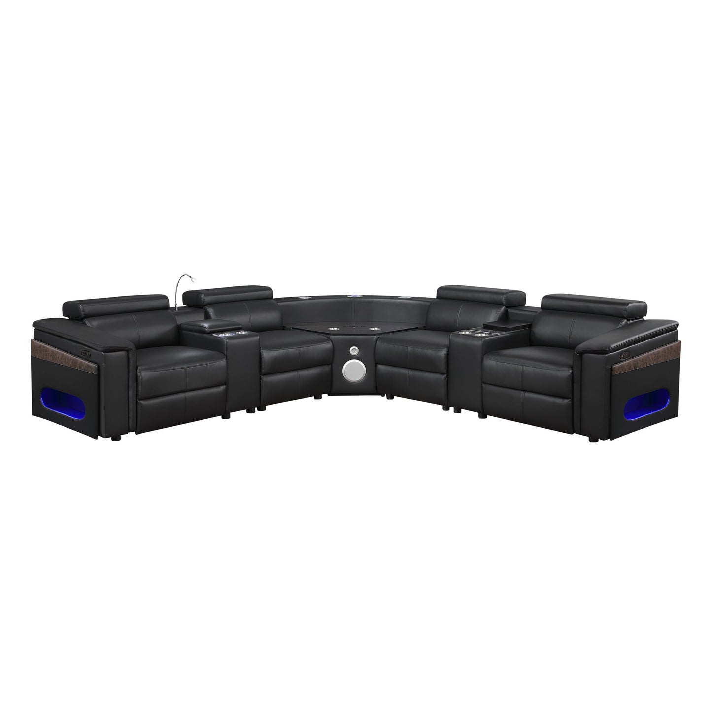 Nova - Sectional With Bluetooth Speaker, LED And Lifting Wine Cabinet Matrix Furniture Group