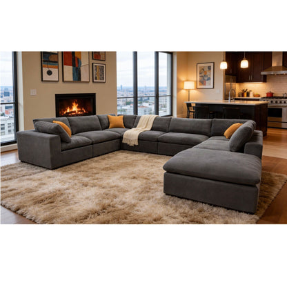 Custom Configuration Modular Sectional & Toss Pillows Home Essentials