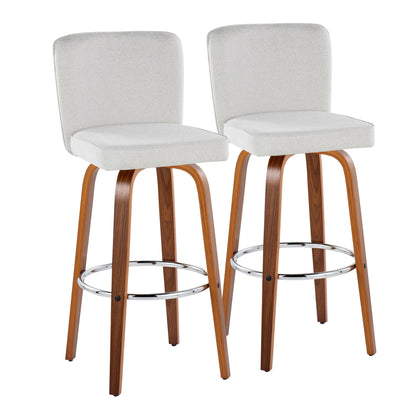 Henry - Contemporary Fixed Height Barstool With Swivel With Round Footrest (Set of 2) Lumi Source