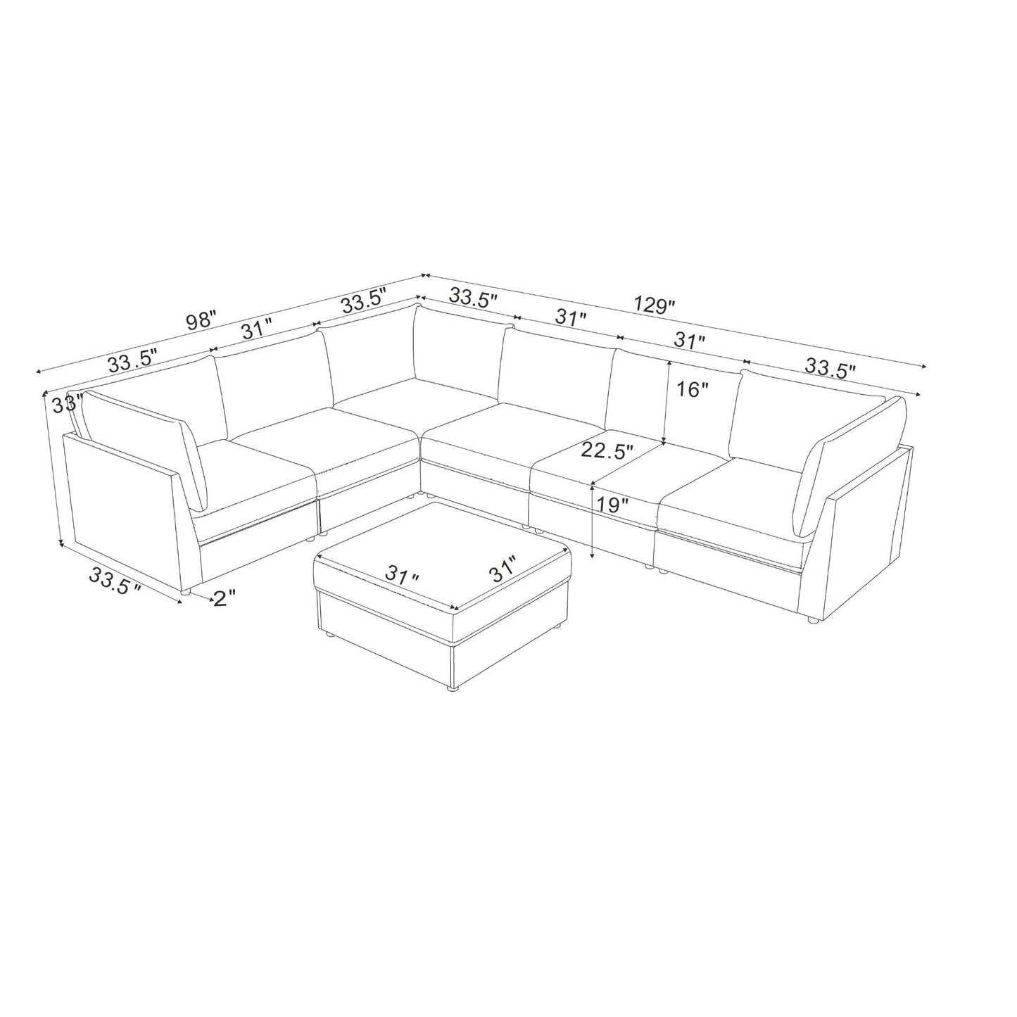 Modular Sectional With Custom Configuration