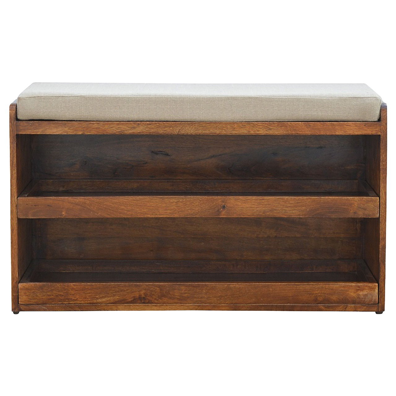 Pull Out Shoe Bench - Chestnut / Mud Linen Artisan Furniture