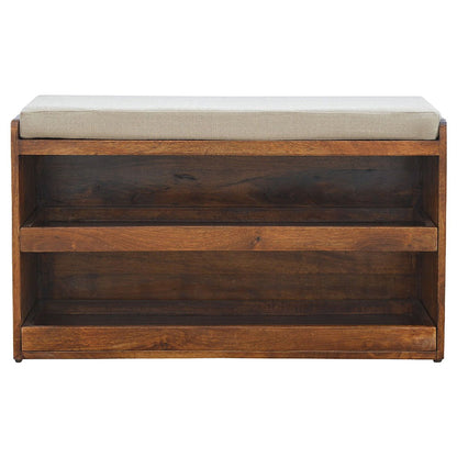 Pull Out Shoe Bench - Chestnut / Mud Linen Artisan Furniture