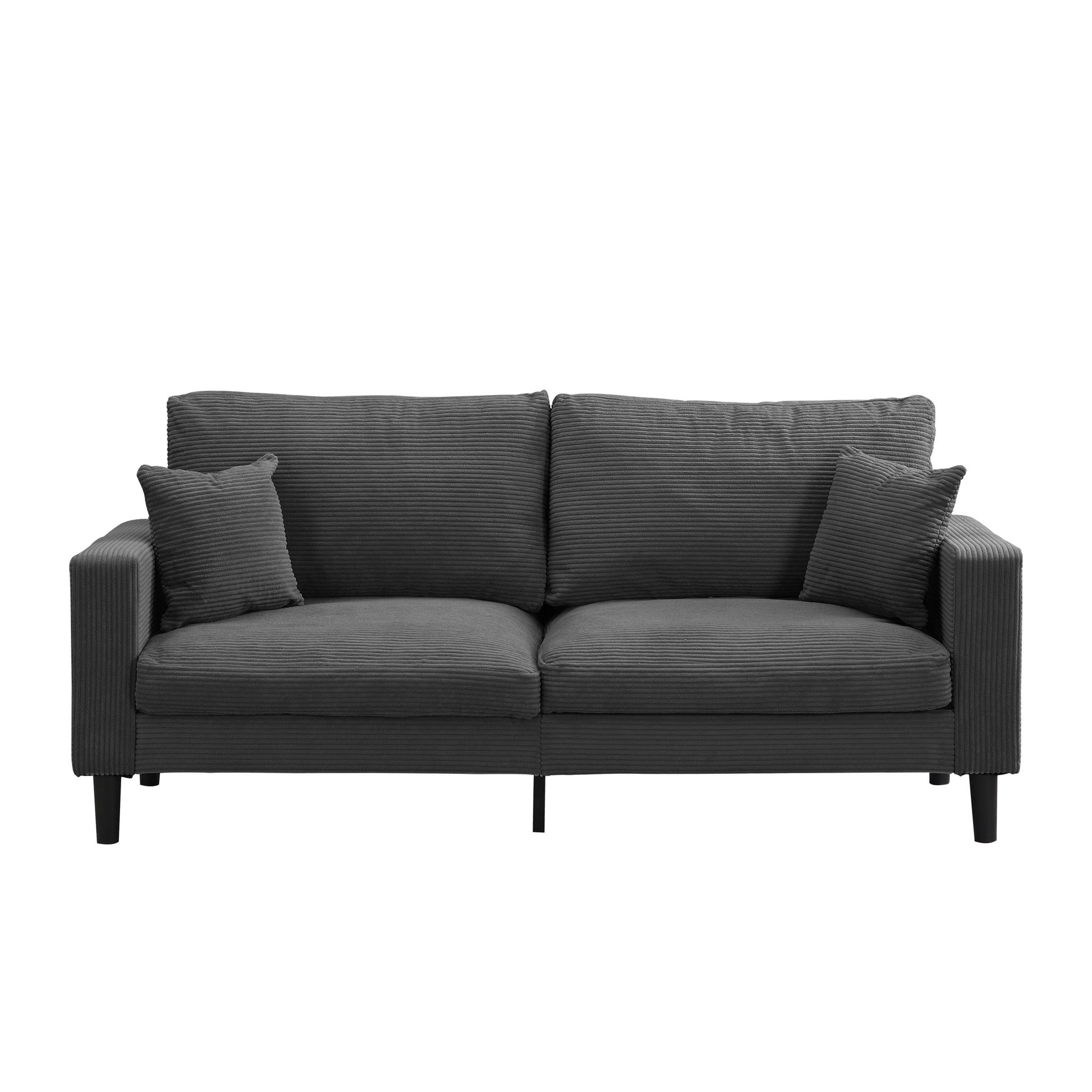Modern Upholstered 2 Piece Sofa Set With 3 Seater And 2 Seater Home Essentials