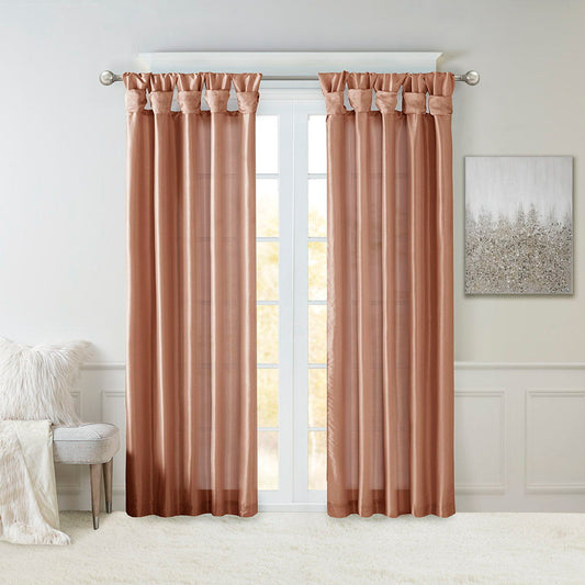 Emilia - 108" Twist Tab Lined Window Curtain - Spice