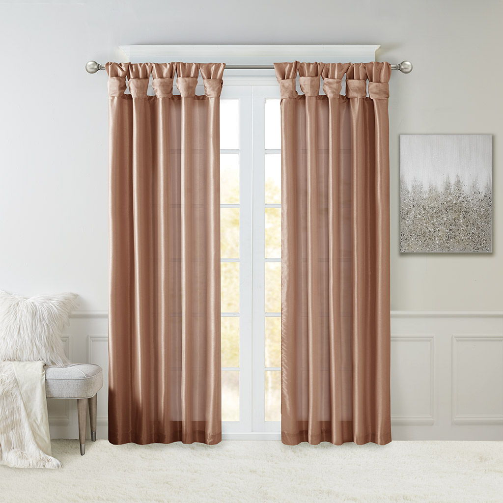 Emilia - 95" Twist Tab Lined Window Curtain - Spice