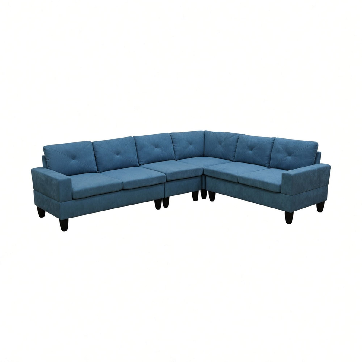 Modular L - Shaped Sectional Sofa 6 Seater 4 Piece Couch With Chaise Home Essentials