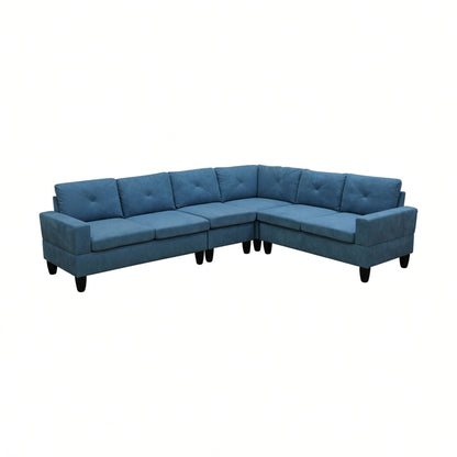 Modular L - Shaped Sectional Sofa 6 Seater 4 Piece Couch With Chaise Home Essentials