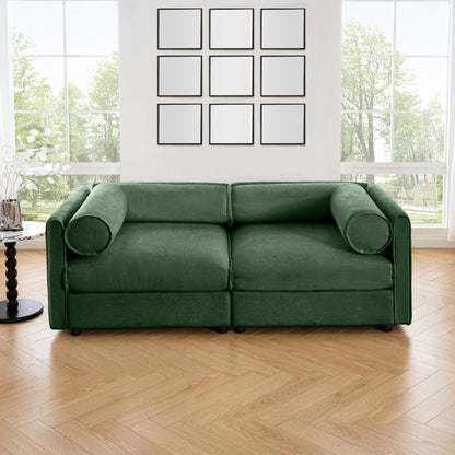 Stylish Chenille Sofa With Storage Seat And Cylindrical Backrest Home Essentials