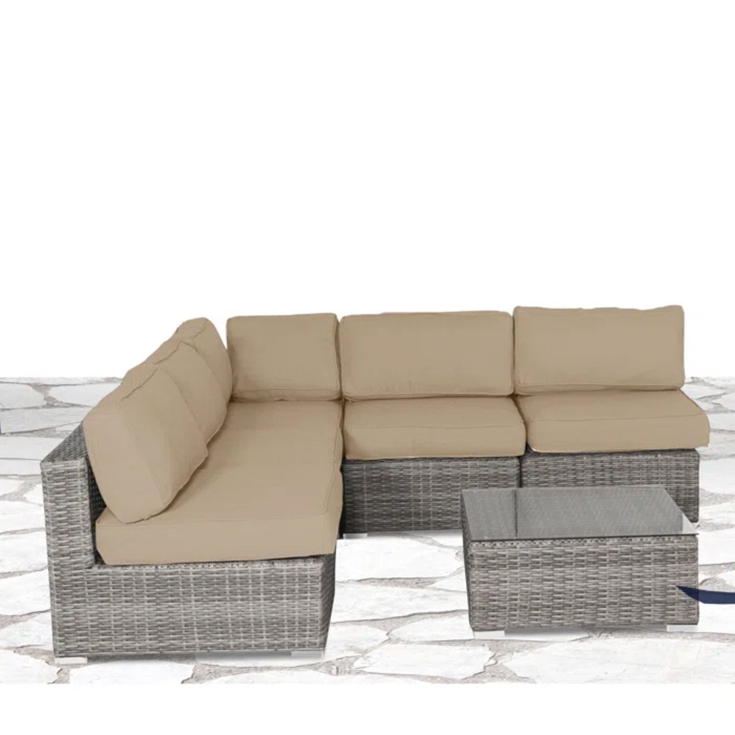Seating Set With Cushions Handcrafted Wicker Design LSI Patio Furniture